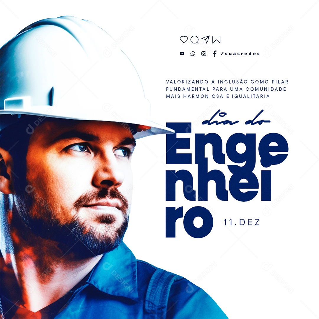 Dia do Engenheiro Valorizando a Inclusão como Pilar Fundamental Social Media PSD Editável