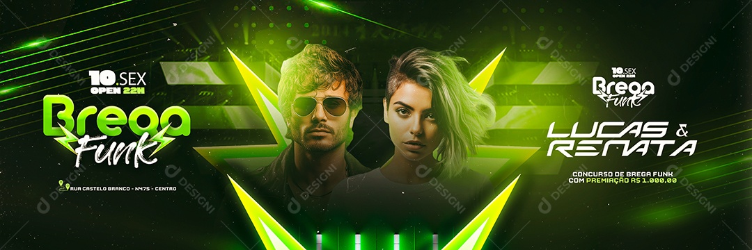 Carrossel Flyer Brega Funk Lucas & Renata Social Media PSD Editável