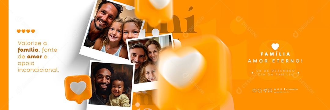 Carrossel Dia da Família Valorize a Família Fonte de Amor e Apoio Incondicional Social Media PSD Editável