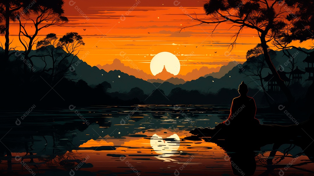 Visakha Bucha Dia 22 de maio IA generativa.