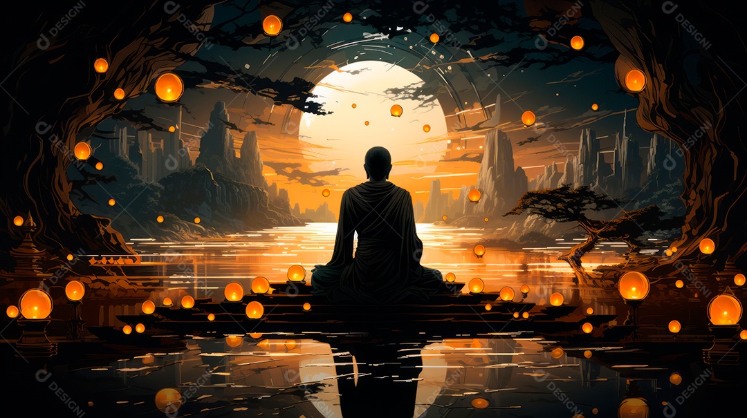 Visakha Bucha Dia 22 de maio IA generativa.