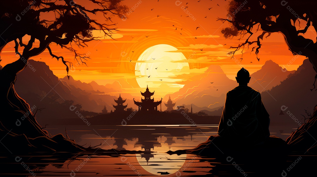 Visakha Bucha Dia 22 de maio IA generativa.