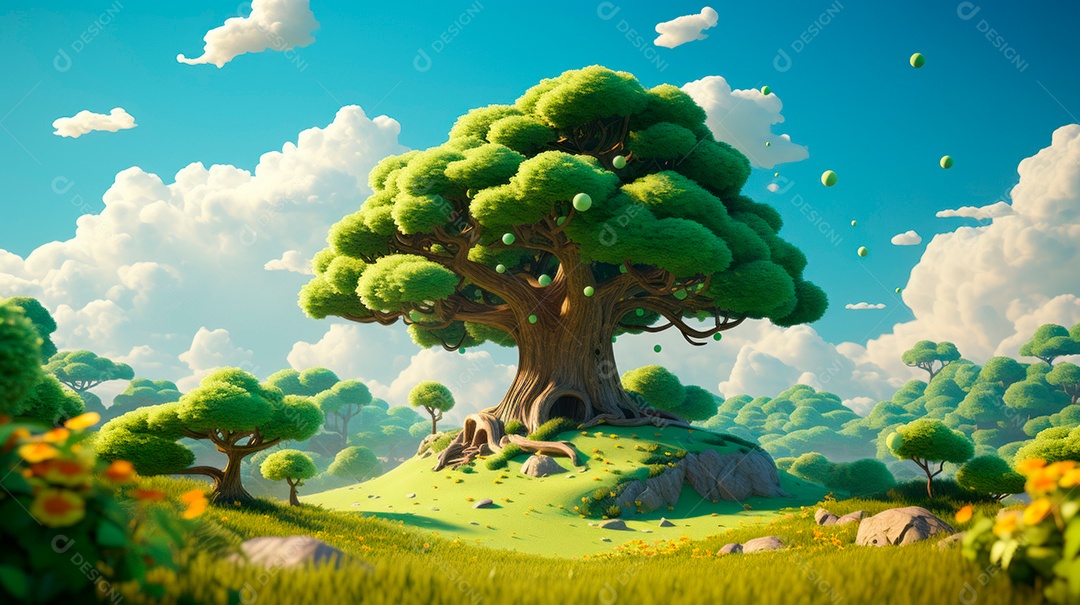 Aquarela Dia Nacional da Árvore, 22 de maio, IA generativa.