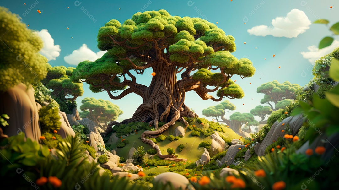 Aquarela Dia Nacional da Árvore, 22 de maio, IA generativa.