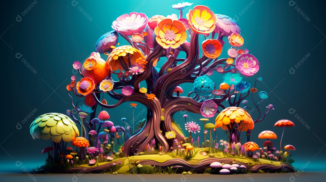 Aquarela Dia Nacional da Árvore, 22 de maio, IA generativa.