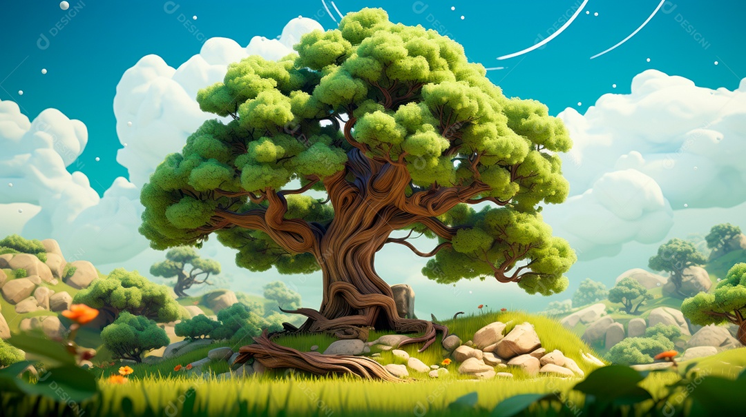 Aquarela Dia Nacional da Árvore, 22 de maio, IA generativa.