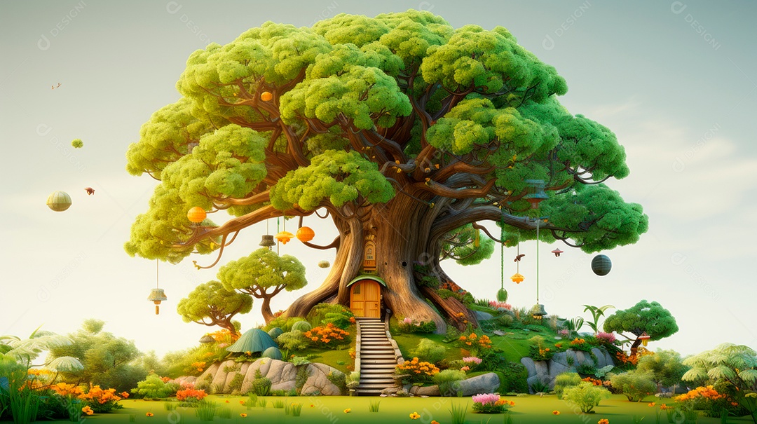 Aquarela Dia Nacional da Árvore, 22 de maio, IA generativa.