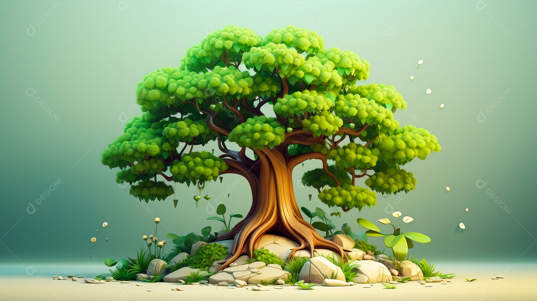Aquarela Dia Nacional da Árvore, 22 de maio, IA generativa.