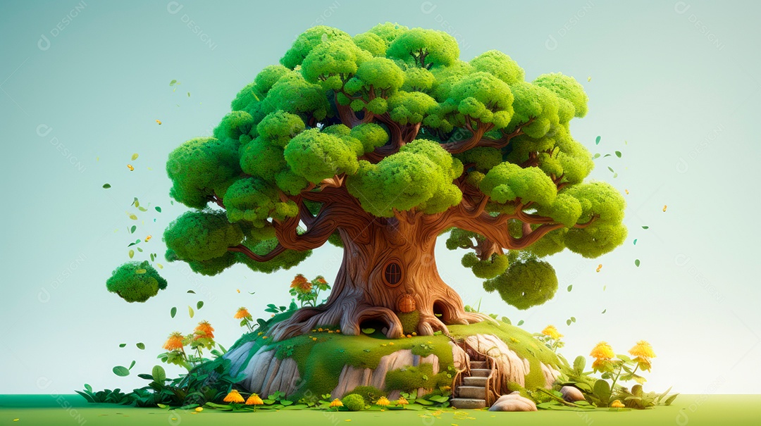 Aquarela Dia Nacional da Árvore, 22 de maio, IA generativa.