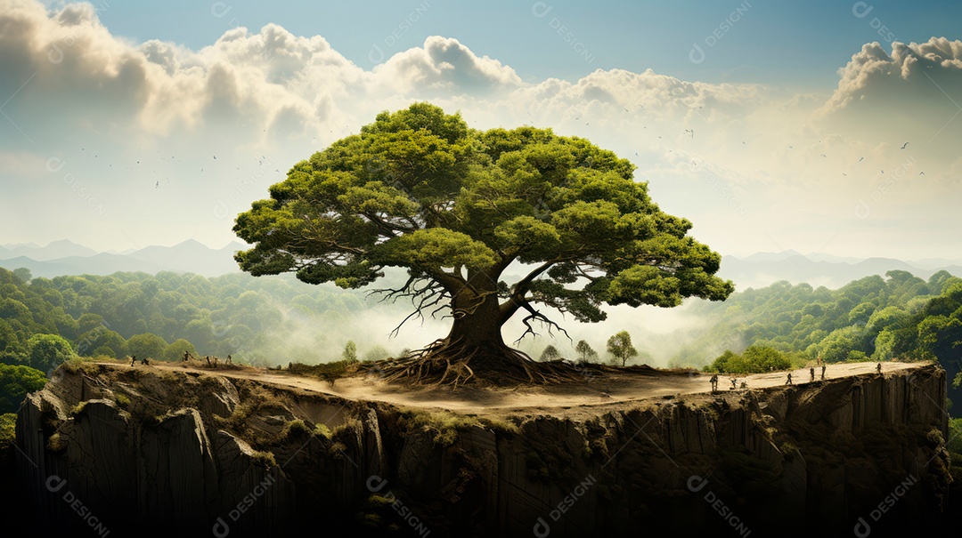 Aquarela Dia Nacional da Árvore, 22 de maio, IA generativa.