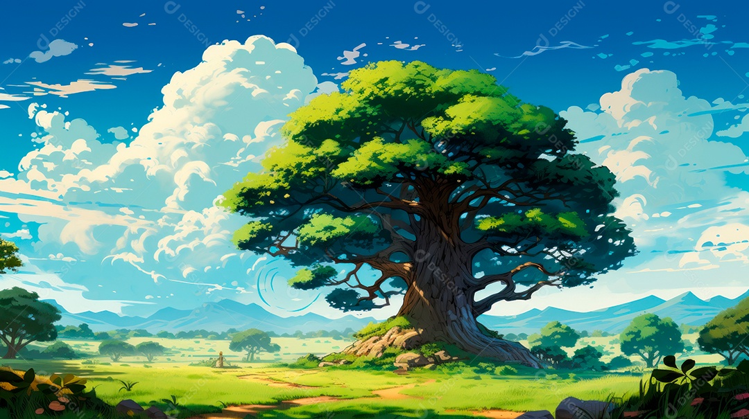 Aquarela Dia Nacional da Árvore, 22 de maio, IA generativa.