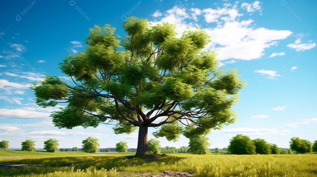 Aquarela Dia Nacional da Árvore, 22 de maio, IA generativa.