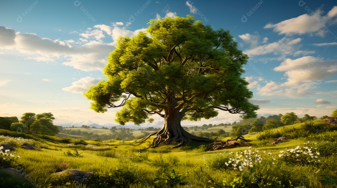 Aquarela Dia Nacional da Árvore, 22 de maio, IA generativa.