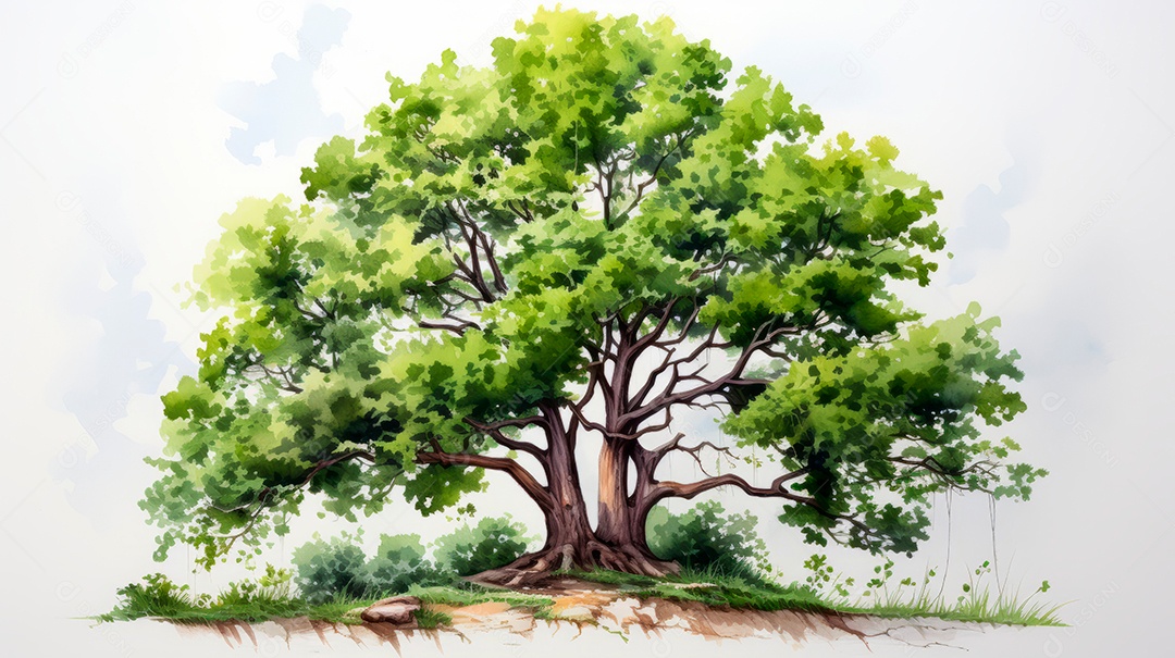 Aquarela Dia Nacional da Árvore, 22 de maio, IA generativa.