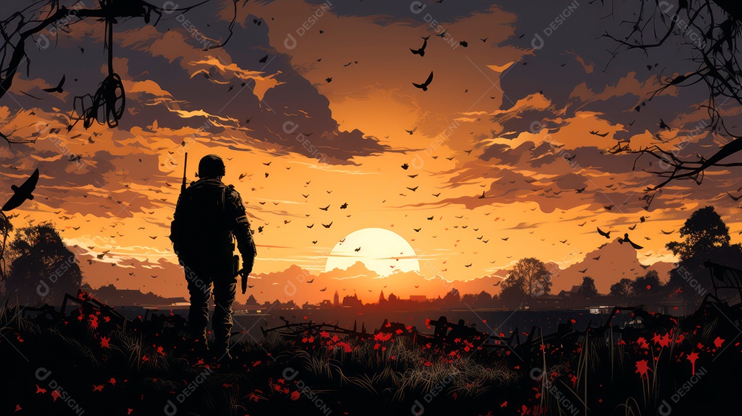 Memorial Dia, lembrando os soldados caídos em todo o mundo, 27 de maio IA generativa.