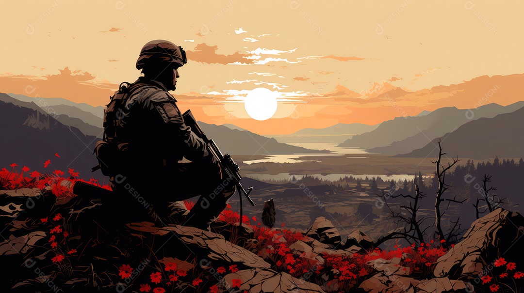 Memorial Dia, lembrando os soldados caídos em todo o mundo, 27 de maio IA generativa.