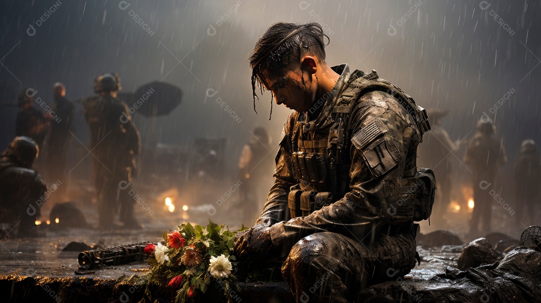 Memorial Dia, lembrando os soldados caídos em todo o mundo, 27 de maio IA generativa.