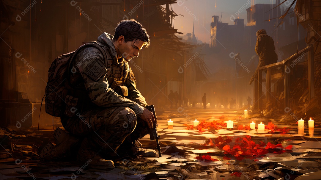 Memorial Dia, lembrando os soldados caídos em todo o mundo, 27 de maio IA generativa.