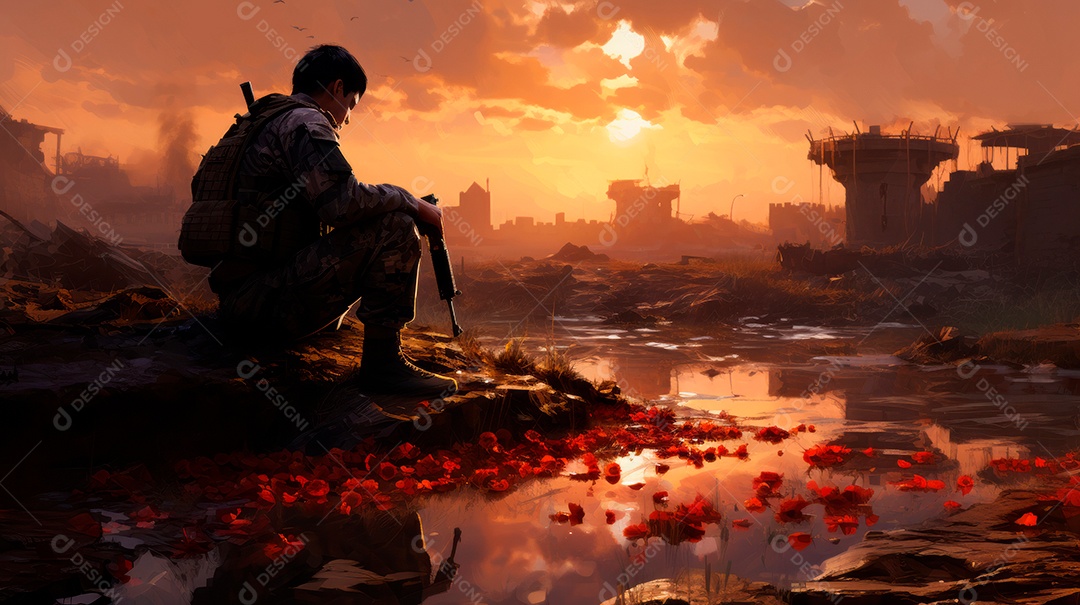 Memorial Dia, lembrando os soldados caídos em todo o mundo, 27 de maio IA generativa.