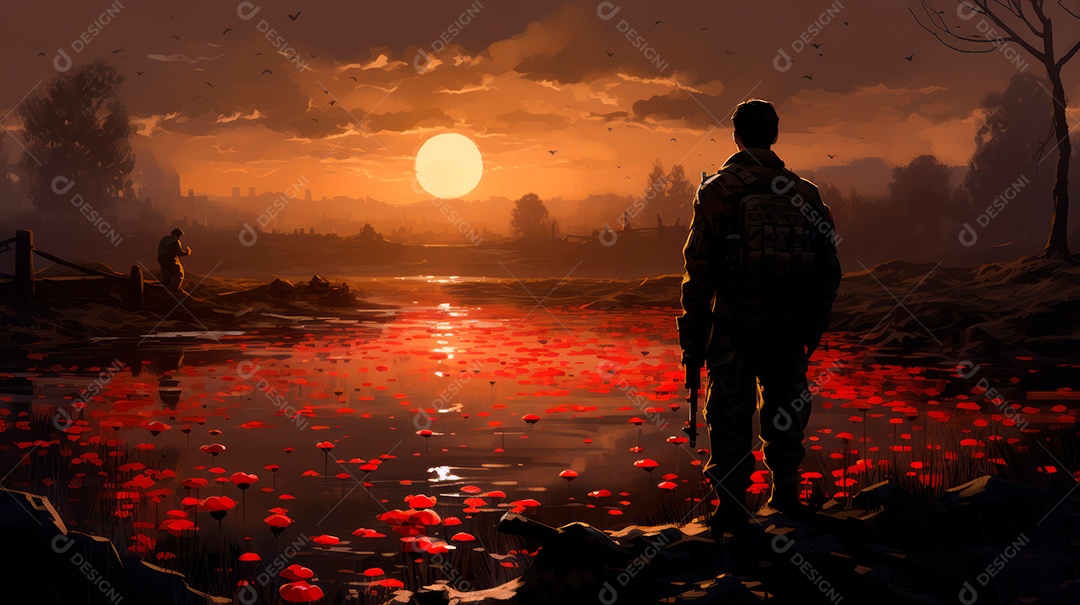 Memorial Dia, lembrando os soldados caídos em todo o mundo, 27 de maio IA generativa.