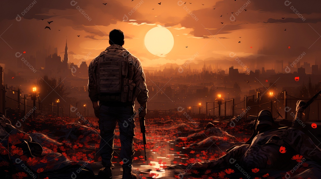 Memorial Dia, lembrando os soldados caídos em todo o mundo, 27 de maio IA generativa.