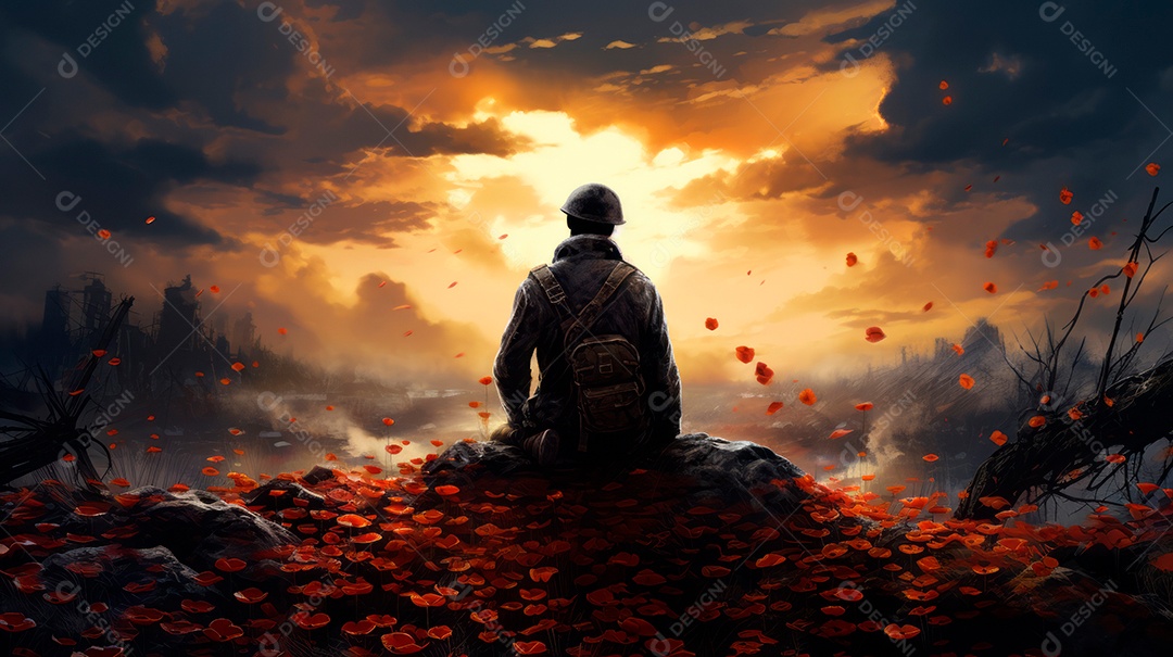 Memorial Dia, lembrando os soldados caídos em todo o mundo, 27 de maio IA generativa.