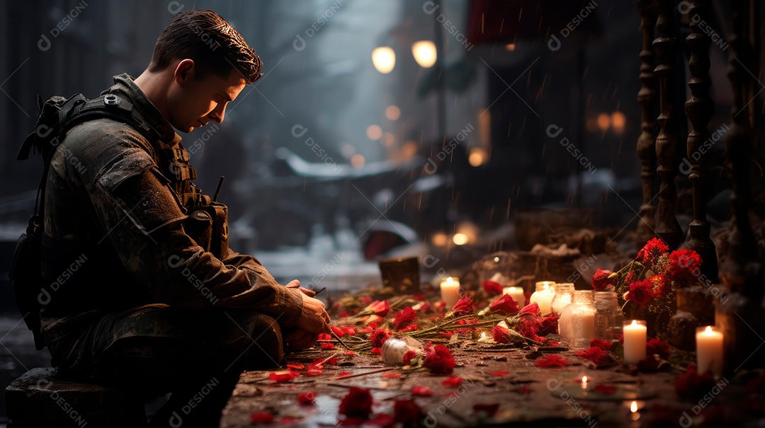 Memorial Dia, lembrando os soldados caídos em todo o mundo, 27 de maio IA generativa.