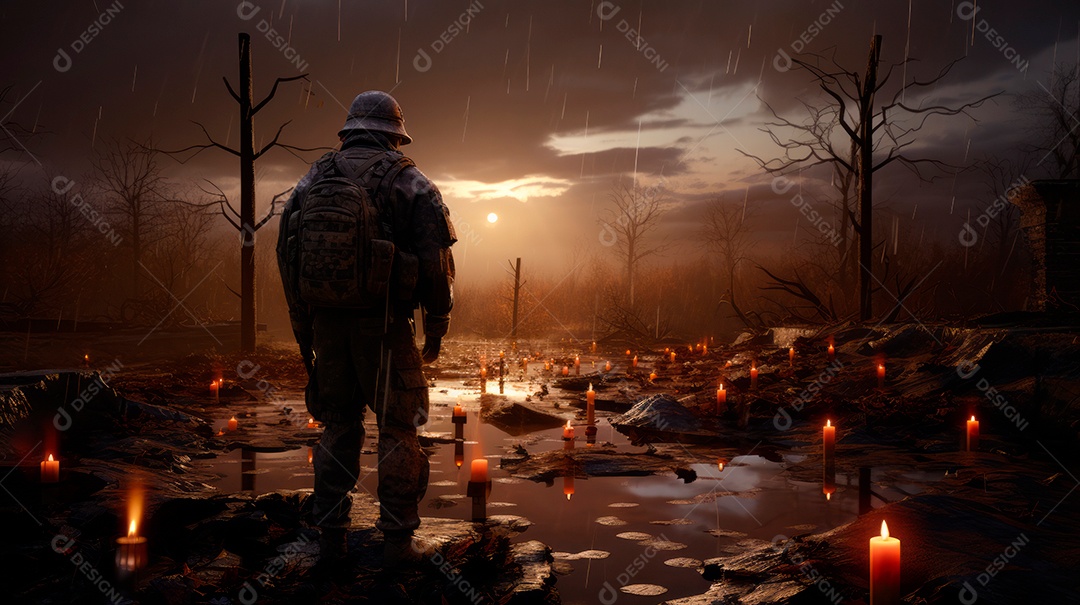 Memorial Dia, lembrando os soldados caídos em todo o mundo, 27 de maio IA generativa.