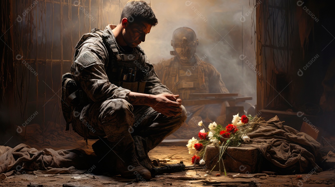 Memorial Dia, lembrando os soldados caídos em todo o mundo, 27 de maio IA generativa.