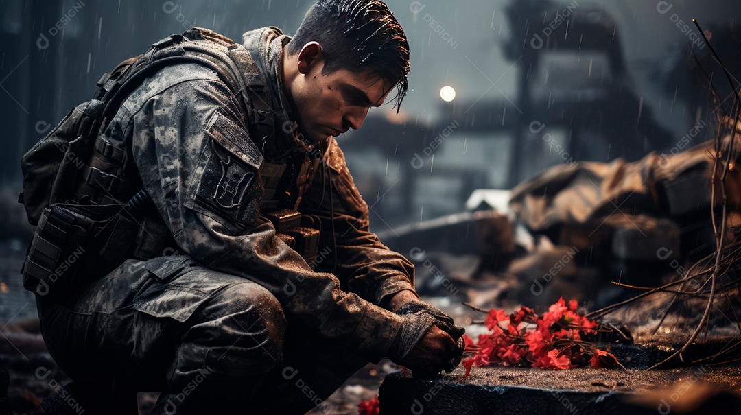 Memorial Dia, lembrando os soldados caídos em todo o mundo, 27 de maio IA generativa.