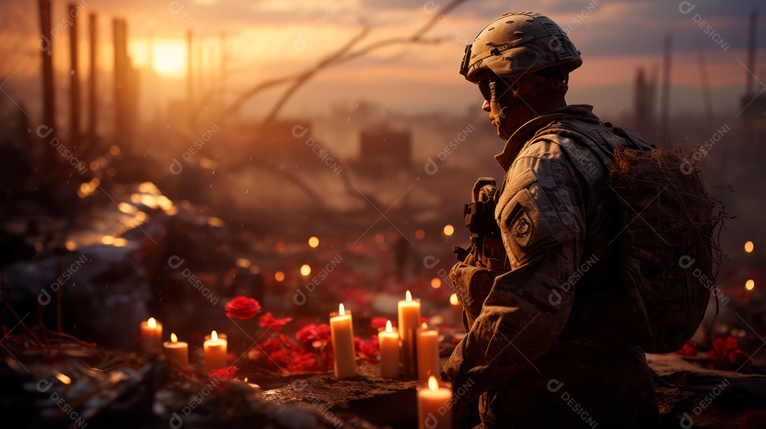 Memorial Dia, lembrando os soldados caídos em todo o mundo, 27 de maio IA generativa.