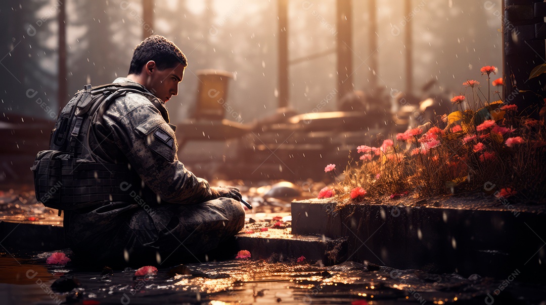 Memorial Dia, lembrando os soldados caídos em todo o mundo, 27 de maio IA generativa.