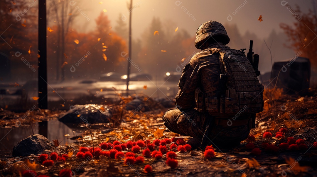 Memorial Dia, lembrando os soldados caídos em todo o mundo, 27 de maio IA generativa.