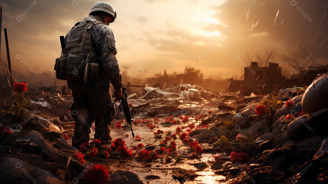 Memorial Dia, lembrando os soldados caídos em todo o mundo, 27 de maio IA generativa.