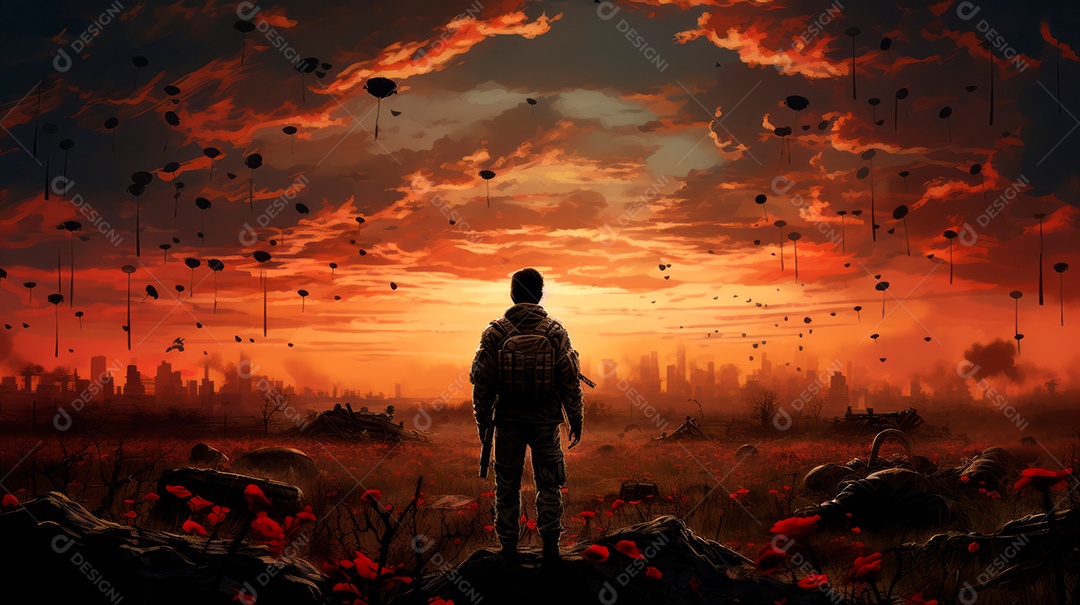 Memorial Dia, lembrando os soldados caídos em todo o mundo, 27 de maio IA generativa.