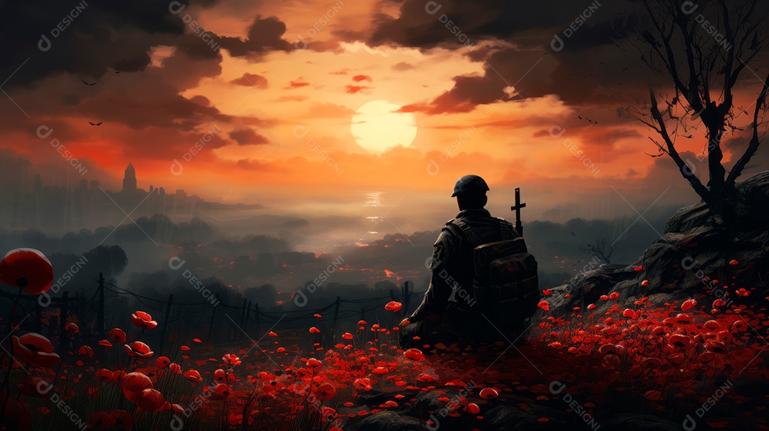 Memorial Dia, lembrando os soldados caídos em todo o mundo, 27 de maio IA generativa.