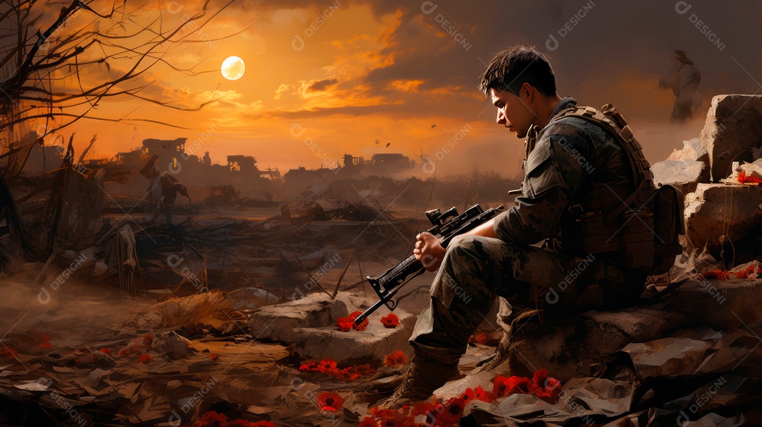 Memorial Dia, lembrando os soldados caídos em todo o mundo, 27 de maio IA generativa.