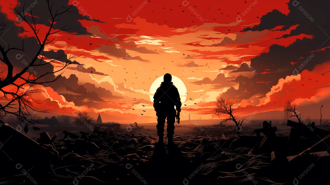 Memorial Dia, lembrando os soldados caídos em todo o mundo, 27 de maio IA generativa.