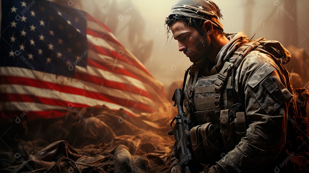 Memorial Dia, lembrando os soldados caídos em todo o mundo, 27 de maio IA generativa.