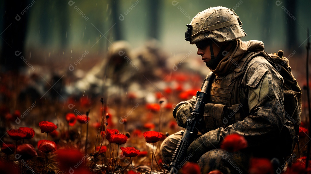 Memorial Dia, lembrando os soldados caídos em todo o mundo, 27 de maio IA generativa.