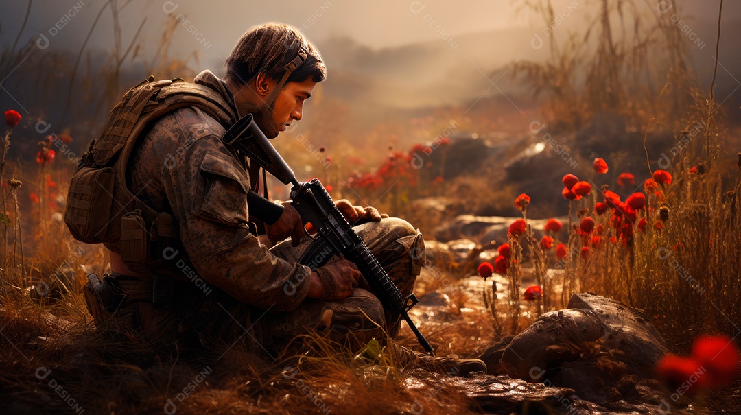 Memorial Dia, lembrando os soldados caídos em todo o mundo, 27 de maio IA generativa.