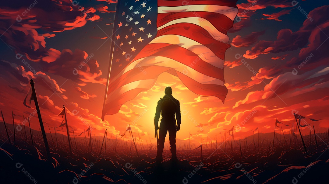 Memorial Dia, lembrando os soldados caídos em todo o mundo, 27 de maio IA generativa.