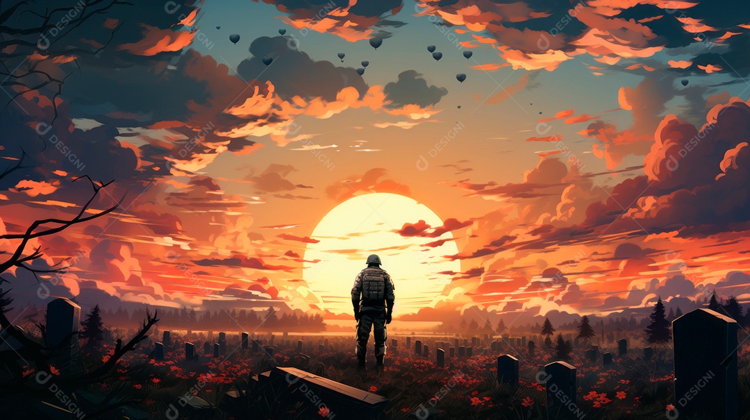 Memorial Dia, lembrando os soldados caídos em todo o mundo, 27 de maio IA generativa.