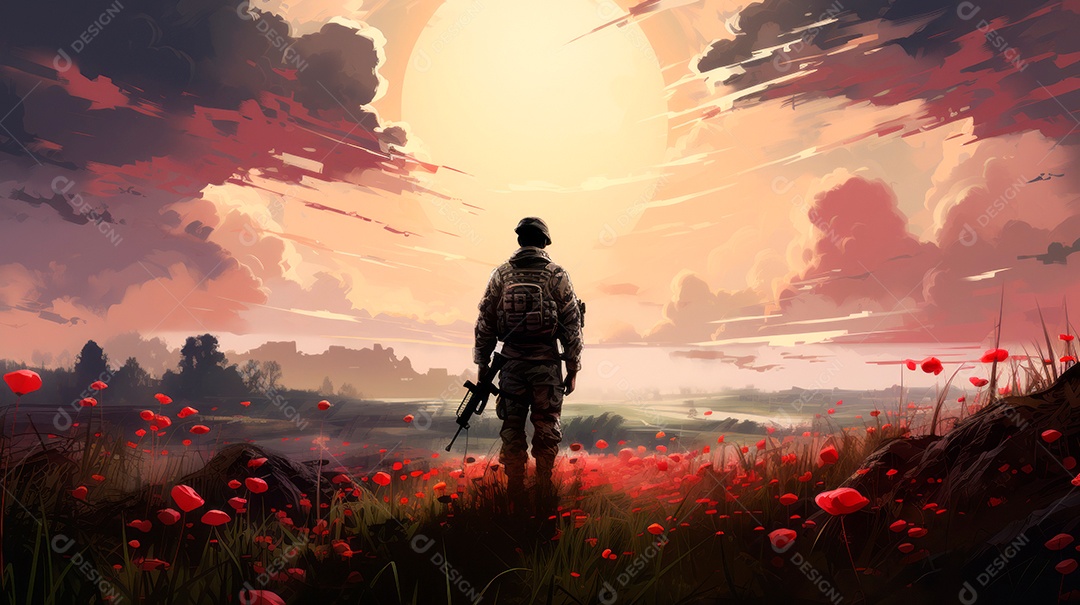 Memorial Dia, lembrando os soldados caídos em todo o mundo, 27 de maio IA generativa.