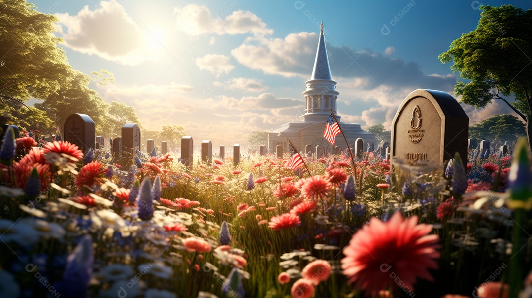 Memorial Dia, lembrando os soldados caídos em todo o mundo, 27 de maio IA generativa.