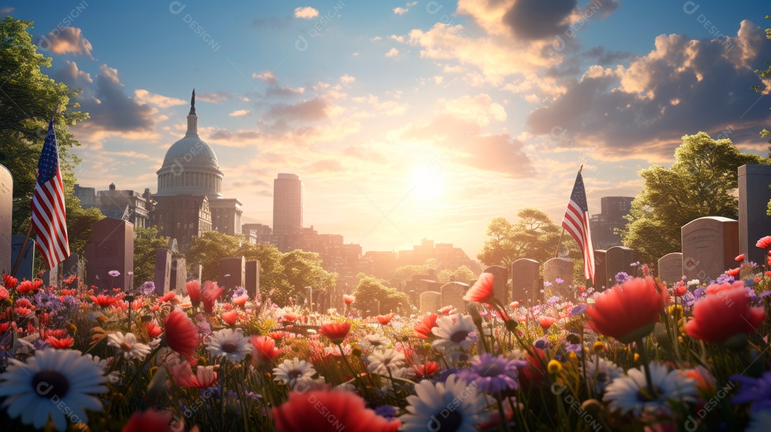 Memorial Dia, lembrando os soldados caídos em todo o mundo, 27 de maio IA generativa.