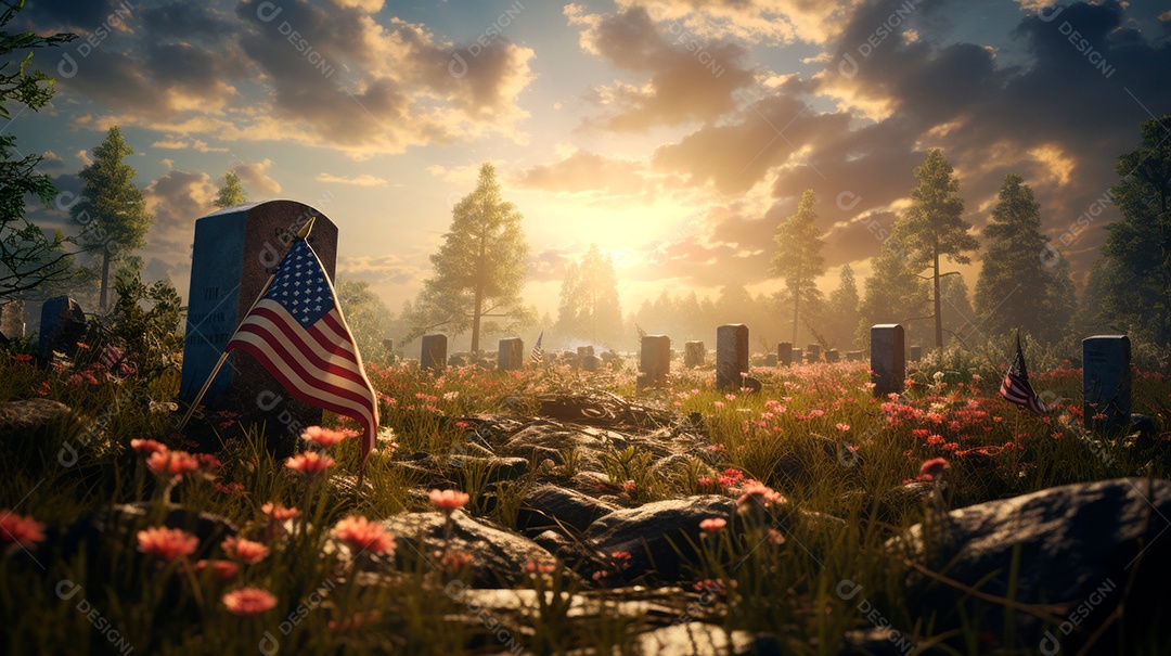 Memorial Dia, lembrando os soldados caídos em todo o mundo, 27 de maio IA generativa.