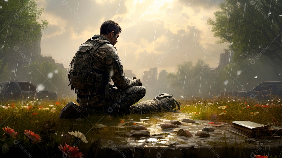 Memorial Dia, lembrando os soldados caídos em todo o mundo, 27 de maio IA generativa.