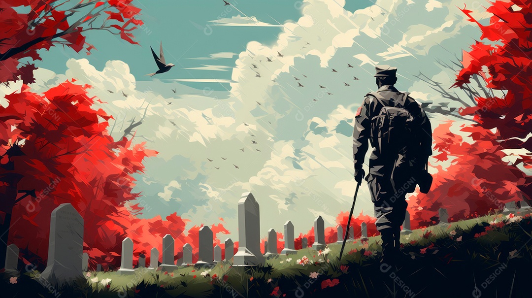 Memorial Dia, lembrando os soldados caídos em todo o mundo, 27 de maio IA generativa.