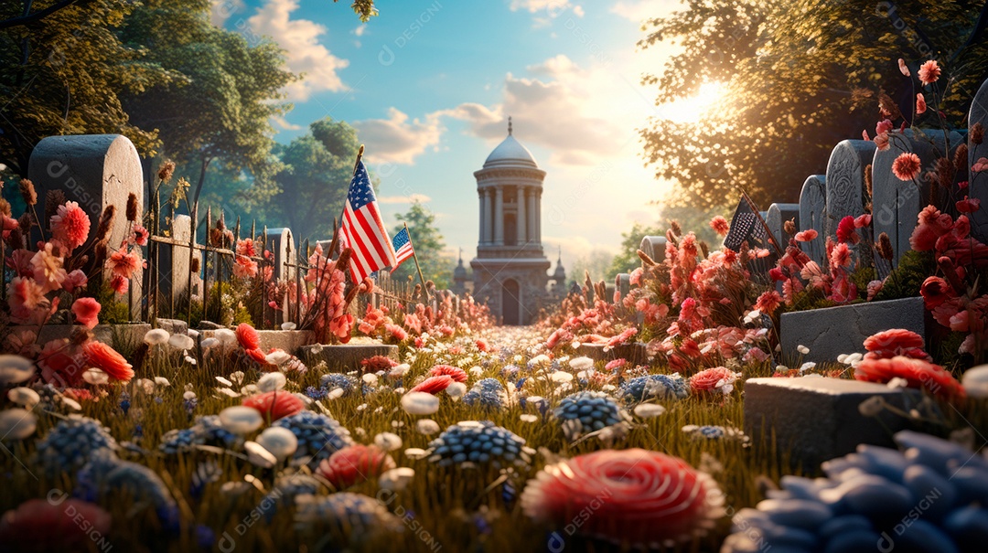 Memorial Dia, lembrando os soldados caídos em todo o mundo, 27 de maio IA generativa.